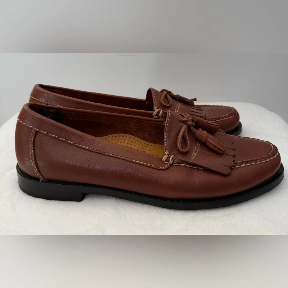Cole Haan Size 10 Brown Leather Kiltie Tassel Loafers - Classic Preppy Loafer